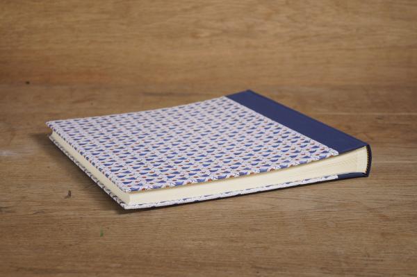 Photo album "Blue hearts", handmade photo album, for gluing, blue linen back